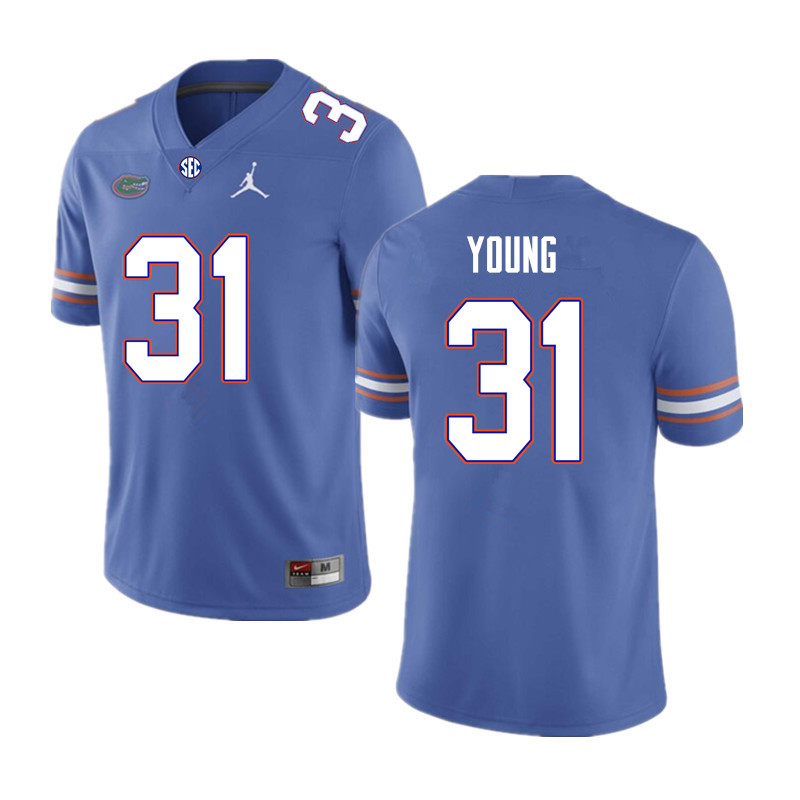 Men #31 Jordan Young Florida Gators College Football Jerseys Sale-Royal